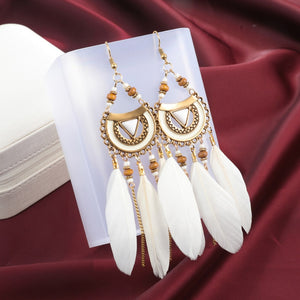 Boucles d'Oreilles Attrape Rêves Femme Or Blanc bijoux femme tenue unique style chic et bohème turquoise belle or massif style indien amérindienne capteurs de rêves