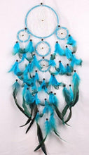 Charger l&#39;image dans la galerie, Attrape Rêves Géant Turquoise décoration intérieur murale culture amérindienne capteurs de rêves indiens d’Amérique bohème ornement talisman