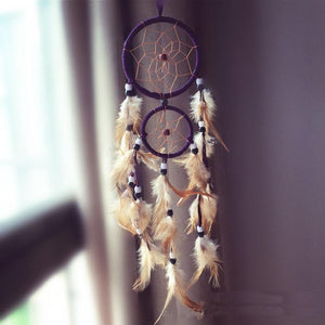Attrape rêves Artisanal décoratifs plumes décoration intérieur capteur de rêves indien culture amérindiennes idées déco Dreamcatcher Violet