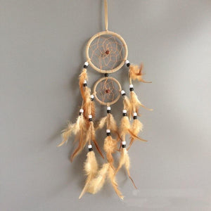 Attrape rêves Artisanal décoratifs plumes décoration intérieur capteur de rêves indien culture amérindiennes idées déco Dreamcatcher Blanc