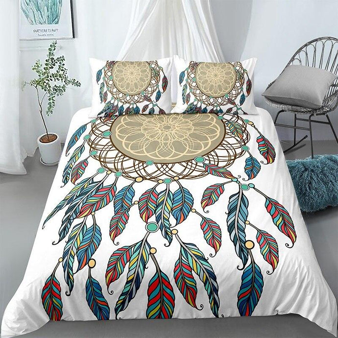 Housse de couette Attrape Rêves  Chic Turquoise Décoration Amerindienne Chic Bohème intérieur literie lit confort