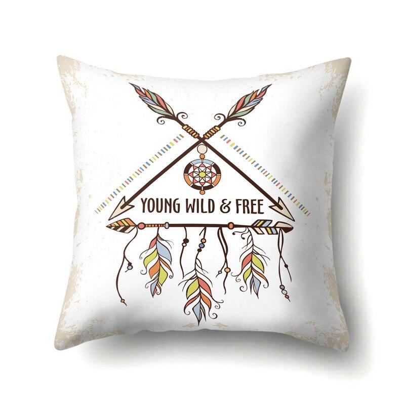 Housse de Coussin Attrape Rêves Young Wild & Free - Blanc