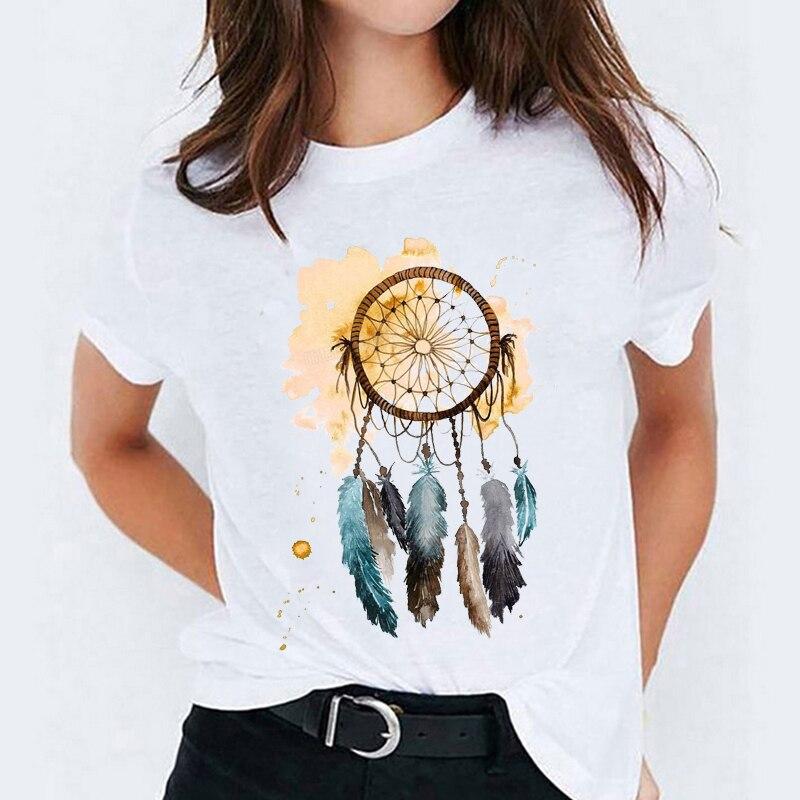 T-Shirt Attrape Rêves Femme Aquarelle - Blanc