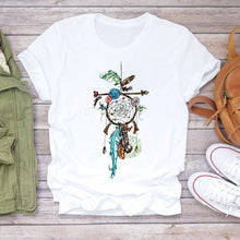Charger l&#39;image dans la galerie, T-Shirt Attrape Rêves Femme Dessin Amérindien - Blanc