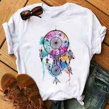 Charger l&#39;image dans la galerie, T-Shirt Attrape Rêves Femme Pastel Multicolore - Blanc ✓ 