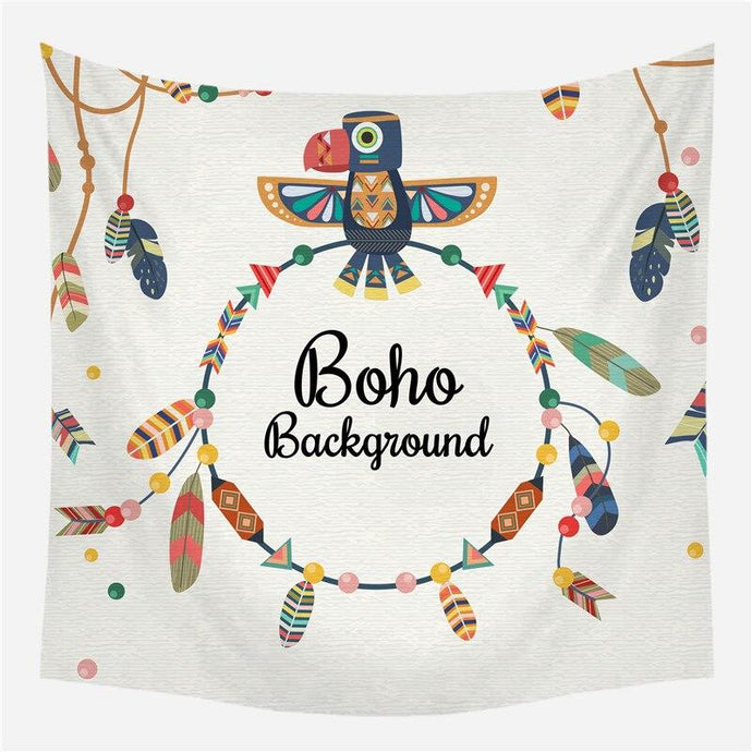 Tenture Murale Attrape Rêves Boho Background - Blanc